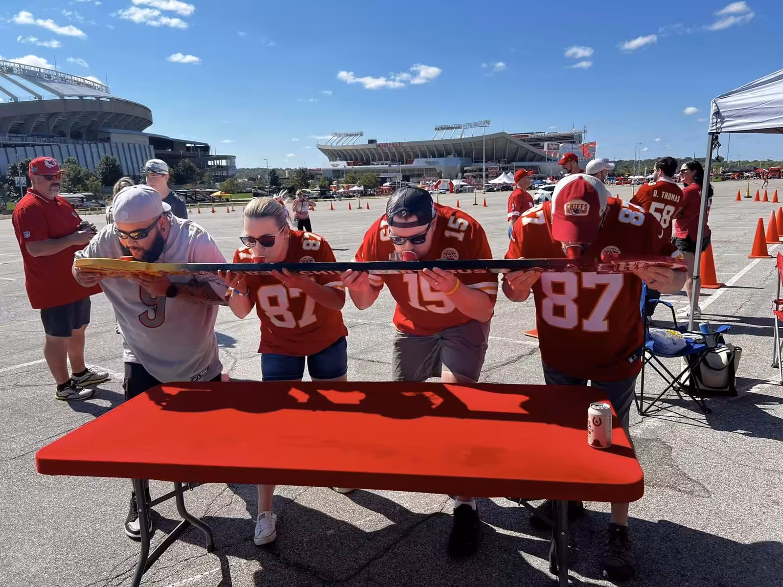 Tailgate games outside Arrowhead Stadium Tailgate games outside Arrowhead Stadium