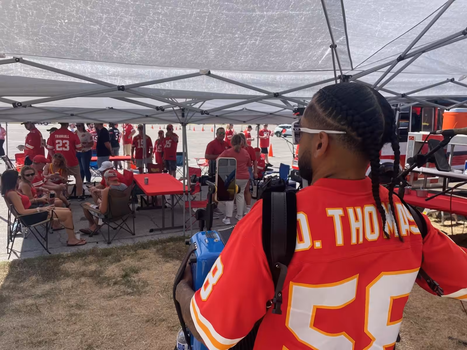 Kansas City Chiefs fans tailgating with Red Machine near Arrowhead Kansas City Chiefs fans tailgating with Red Machine near Arrowhead