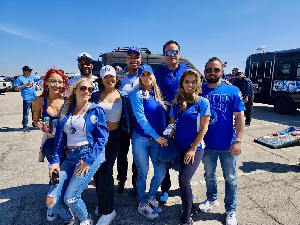 Royals fans riding with Red Machine to Kauffman Stadium Royals fans riding with Red Machine to Kauffman Stadium